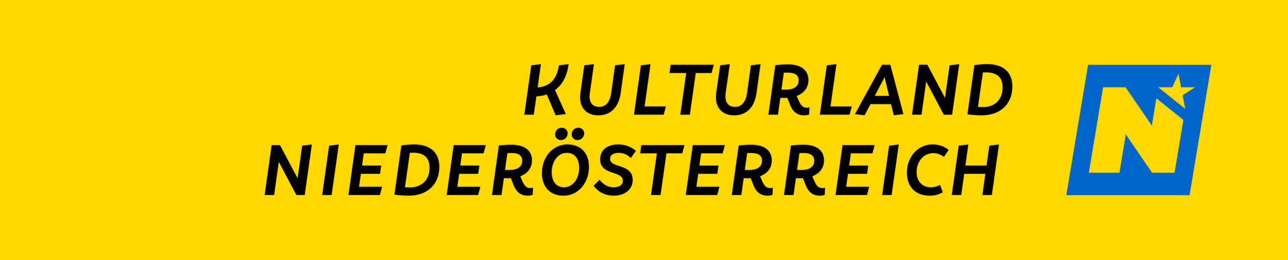 Logo schwarz auf gelb, Kulturland Niederösterreich